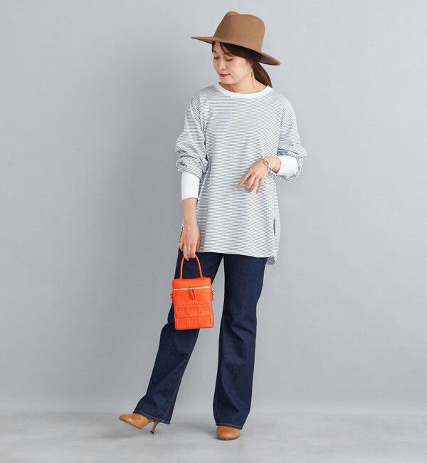 SHIPS for women「ロング リブ スリーブ カットソー  ボーダー / ソリッド」|Tシャツ・カットソー|