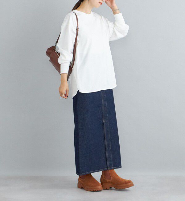 SHIPS for women「ロング リブ スリーブ カットソー  ボーダー / ソリッド」|Tシャツ・カットソー|