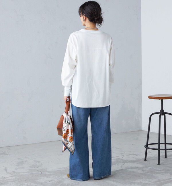 SHIPS for women「ロング リブ スリーブ カットソー  ボーダー / ソリッド」|Tシャツ・カットソー|