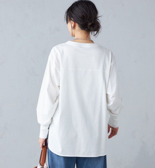 SHIPS for women「ロング リブ スリーブ カットソー  ボーダー / ソリッド」|Tシャツ・カットソー|