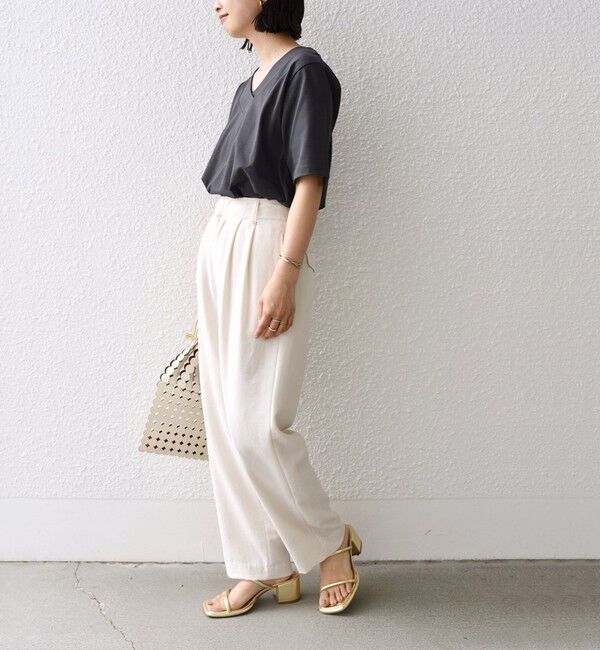 SHIPS for women「【WEB限定】〈ネックが選べる2サイズ展開〉オーガニックコットン バリエーションネック TEE」|Tシャツ・カットソー|