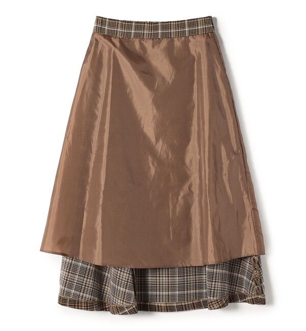 SHIPS Colors 「SHIPS Colors:〈洗濯機可能〉チェック プリント アシンメトリー フレア スカート」|フレア|