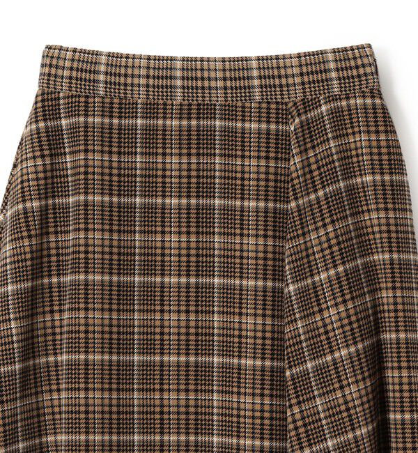 SHIPS Colors 「SHIPS Colors:〈洗濯機可能〉チェック プリント アシンメトリー フレア スカート」|フレア|