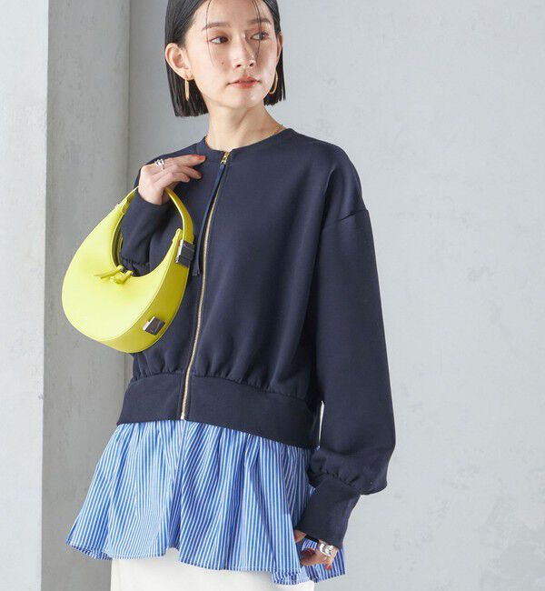 SHIPS for women「* 〈手洗い可能〉3WAY ペプラム ジップ ブルゾン 24SS ◇」|ブルゾン・スタジャン|ネイビー