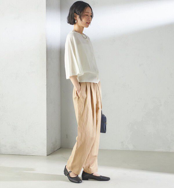 SHIPS for women「SHIPS Primary Navy Label:麻 レーヨン イージー パンツ」|その他|
