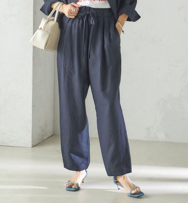 SHIPS for women「SHIPS Primary Navy Label:麻 レーヨン イージー パンツ」|その他|