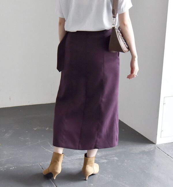 quaranciel「quaranciel:〈手洗い可能〉ツイル バックル ベルト ラップ スカート」|スカート|