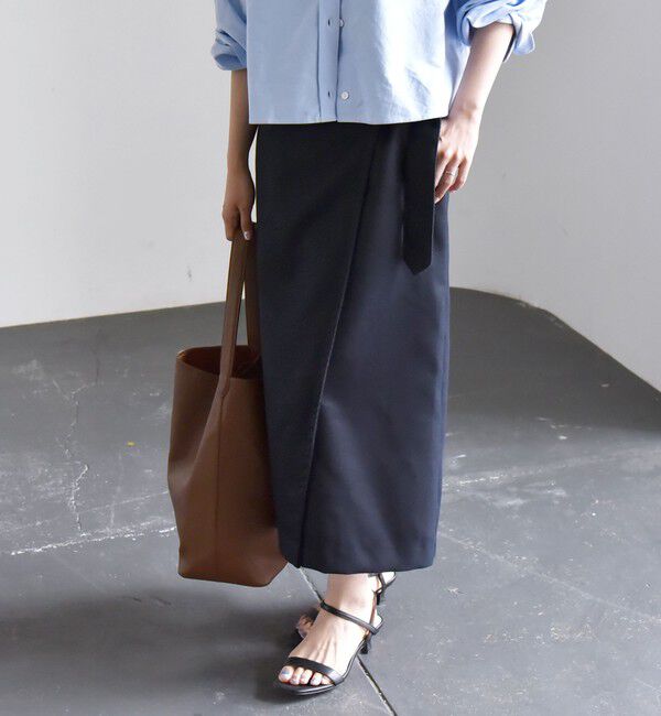 quaranciel「quaranciel:〈手洗い可能〉ツイル バックル ベルト ラップ スカート」|スカート|