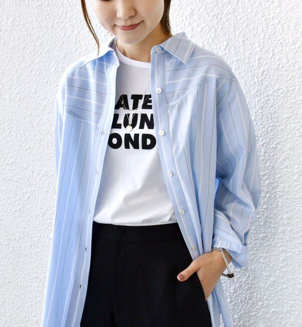 SHIPS for women「【WEB限定】〈洗濯機可能〉アシンメトリー ストライプ シャツ」|シャツ・ブラウス|