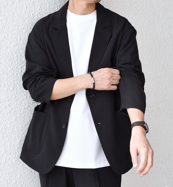 SHIPS any「SHIPS any:〈吸水速乾〉Rapidry リラックス ジャケット(セットアップ対応)◇」|テーラードジャケット|ブラック