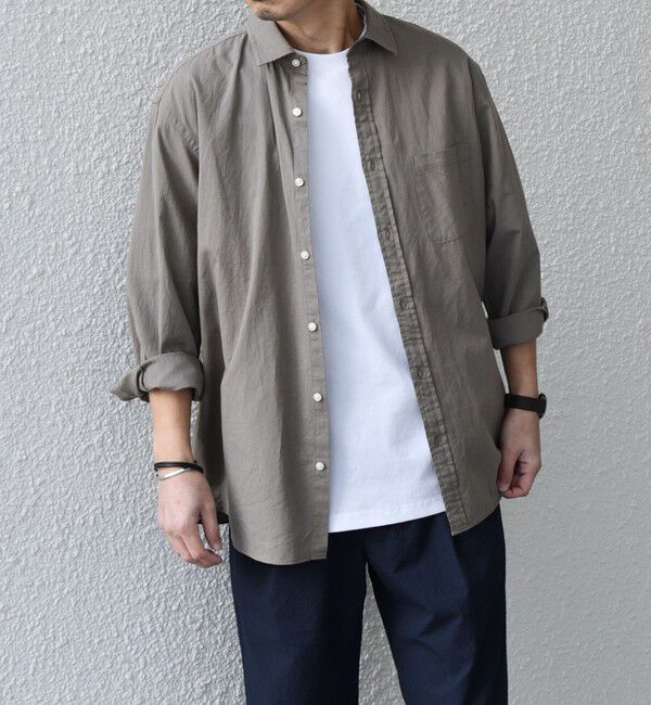 SHIPS any「SHIPS any:〈洗濯機可能〉コットン/リネン ７分袖 レギュラー シャツ 25SS◇」|シャツ・ブラウス|