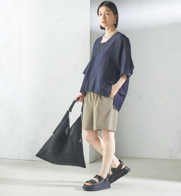 SHIPS for women「【一部WEB限定】〈手洗い可能〉IMPERIAL LINEN スキッパー ブラウス」|シャツ・ブラウス|