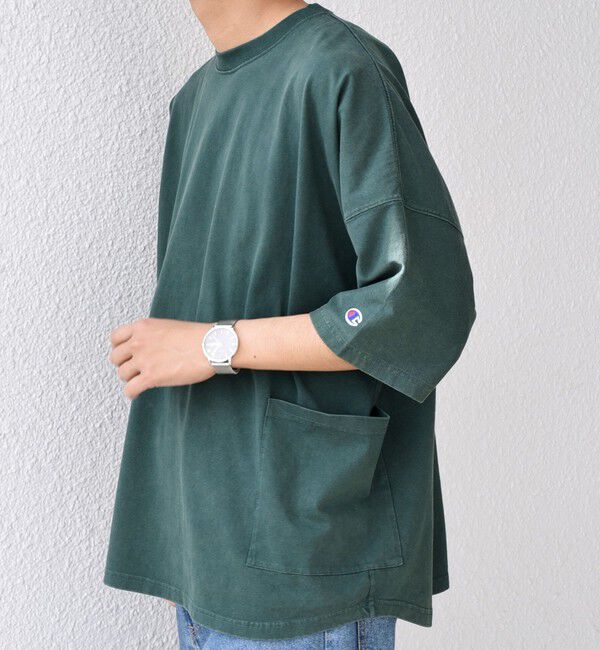 SHIPS any「【SHIPS any別注】Champion: ブリーチ ドルマン キャンプポケット Tシャツ◇」|Tシャツ・カットソー|グリーン
