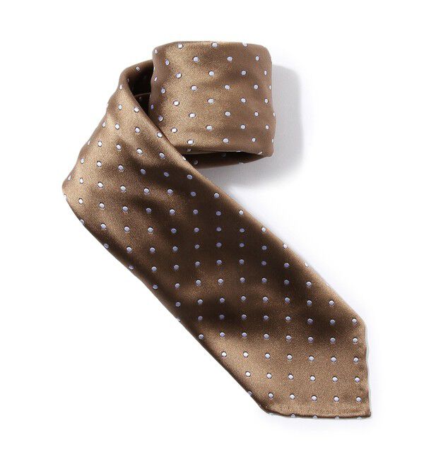TOMORROWLAND GOODS「TOMORROWLAND シルク セッテピエゲ ドットタイ」|ネクタイ・蝶ネクタイ|ブラウン系