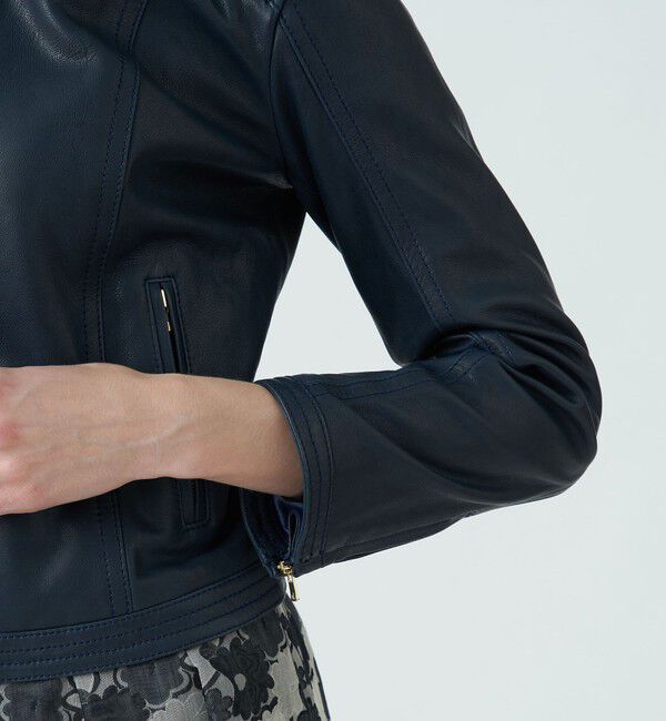 TOMORROWLAND collection「ラムレザー ジップアップブルゾン」|ライダースジャケット|