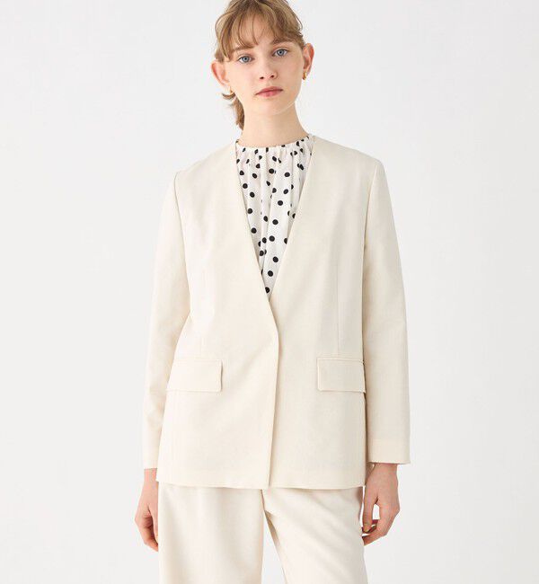 Ballsey「リネンレーヨンストレッチ ノーカラージャケット」|ノーカラージャケット|