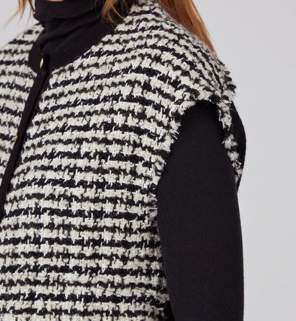 Ballsey「ニットコンビツイード フレンチスリーブジレ」|ベスト・ジレ|