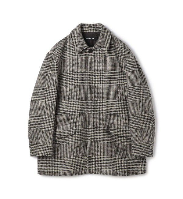 GALERIE VIE「グレナカートチェック ステンカラーコート」|ステンカラーコート|16 グレー系