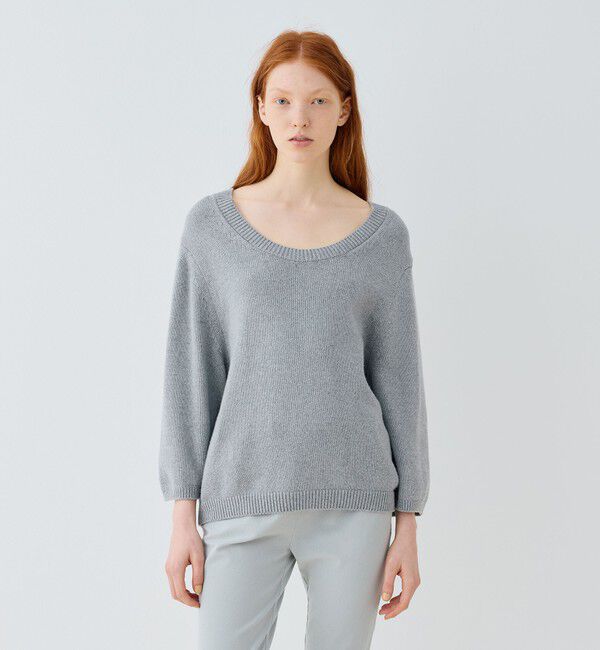 GALERIE VIE「コットンカシミヤ オーバルネックプルオーバー」|ニット・セーター|