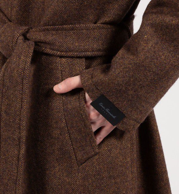 TOMORROWLAND BUYING WEAR「ERRICO FORMICOLA ウールナイロン バルカラー ベルテッドコート」|ステンカラーコート|