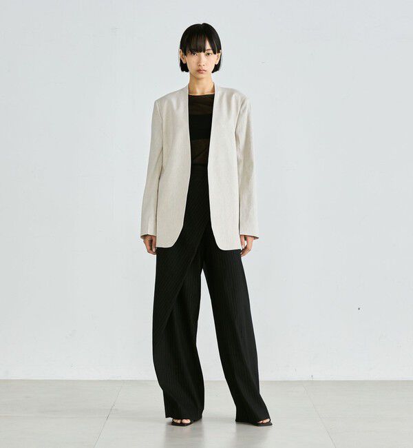 Edition「リネンストレッチ ラップスラックス」|スラックス|