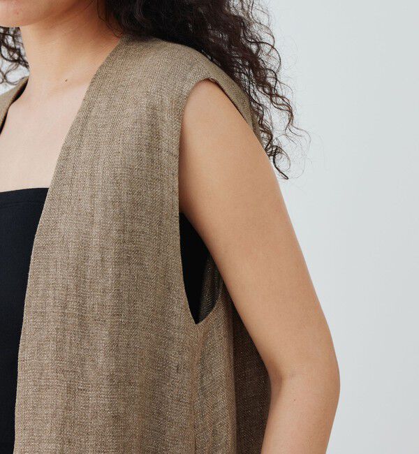 GALERIE VIE「グリッターリネン ロングジレ」|ベスト・ジレ|