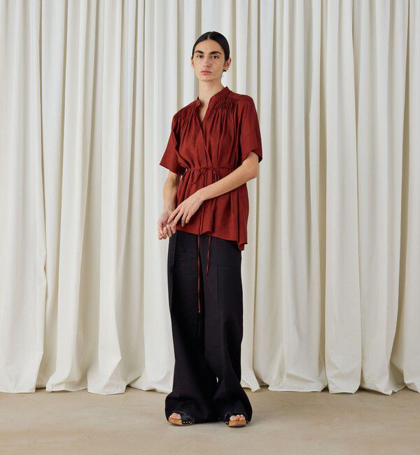 DES PRES「レーヨンシルククロス アシンメトリーヘムブラウス」|シャツ・ブラウス|