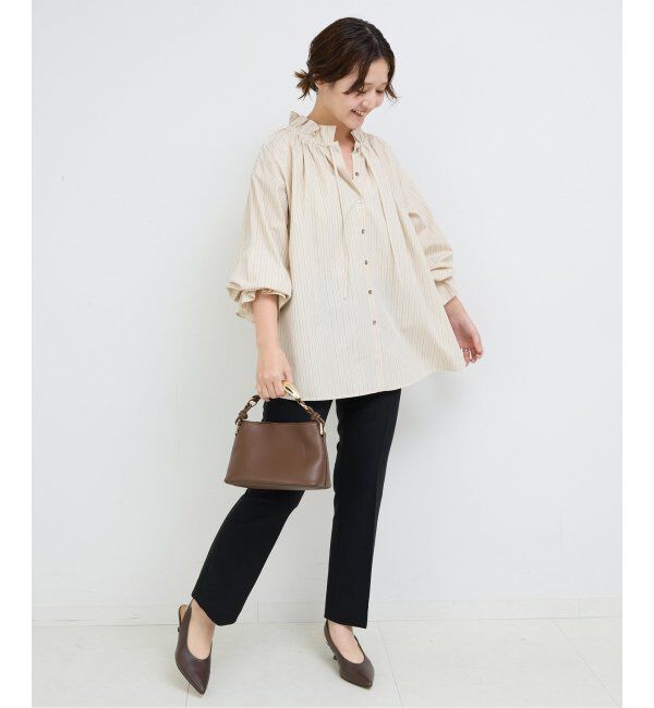 SLOBE IENA「《追加2》タイプライターフリルカラーブラウス」|シャツ・ブラウス|