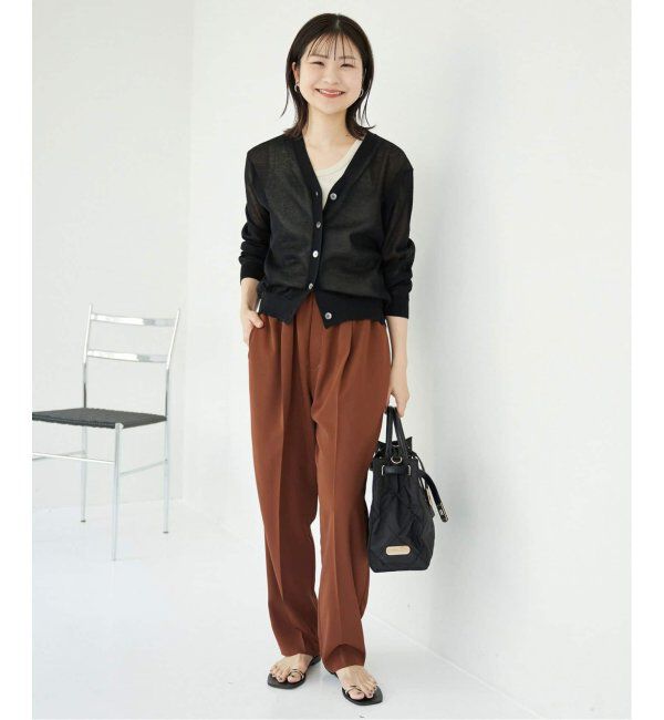 SLOBE IENA「《追加》リネン混シアーカーディガン」|カーディガン|
