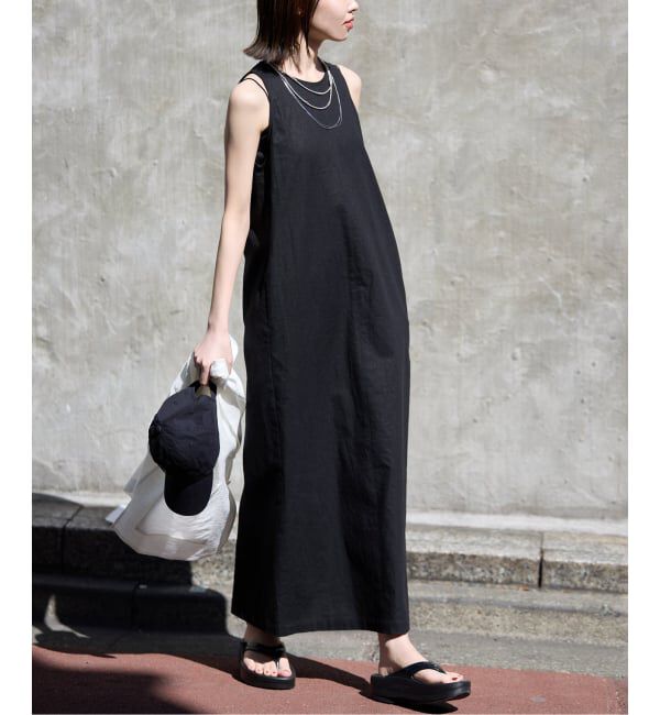 SLOBE IENA「《WEB限定/追加》リネンレーヨンノースリーブナローワンピース」|ワンピース|