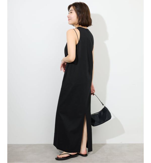SLOBE IENA「《WEB限定/追加》リネンレーヨンノースリーブナローワンピース」|ワンピース|