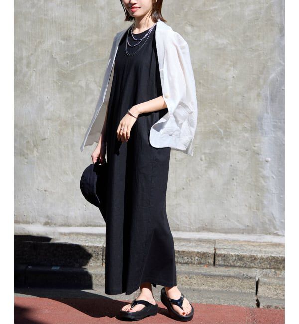 SLOBE IENA「《WEB限定/追加》リネンレーヨンノースリーブナローワンピース」|ワンピース|