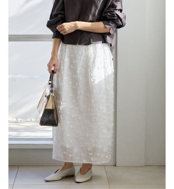 IENA「《予約》フラワージャガードタックスカート」|スカート|