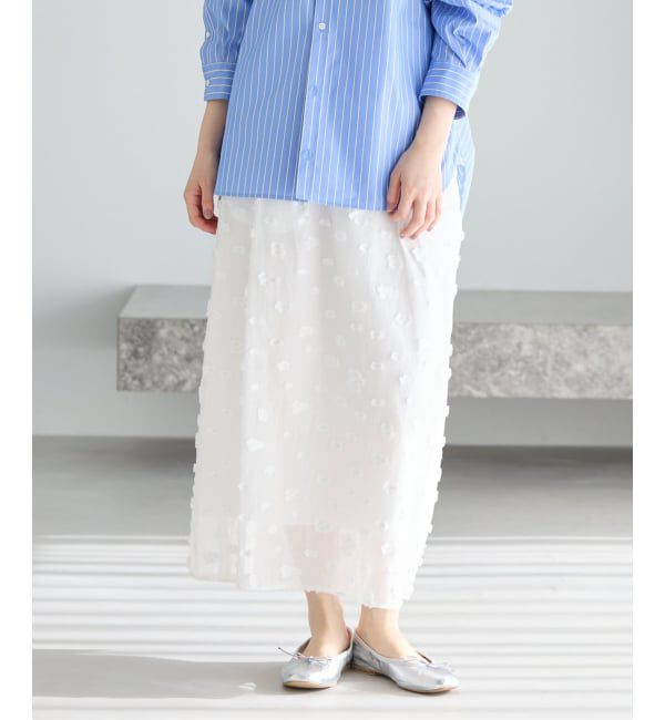 IENA「《予約》フラワージャガードタックスカート」|スカート|