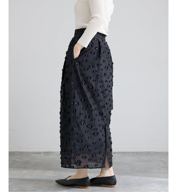 IENA「《予約》フラワージャガードタックスカート」|スカート|