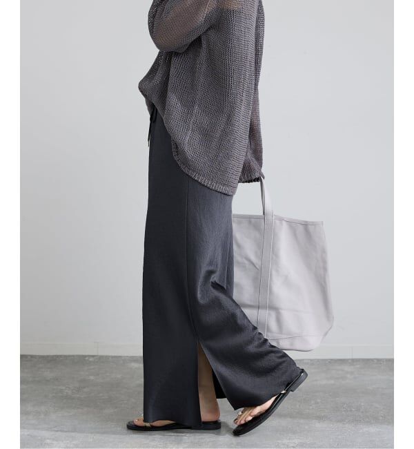 IENA「《予約》アンティークサテン イージースカート」|スカート|