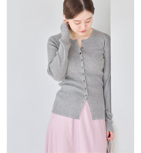 IENA「《予約》ハイゲージリブカーディガン」|カーディガン|グレー