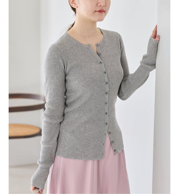 IENA「《予約》ハイゲージリブカーディガン」|カーディガン|