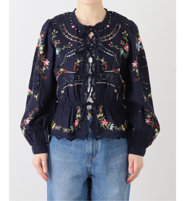 IENA LA BOUCLE「SEA NEW YORK/シー ニューヨーク EMBROIDERY TOP RS26-133」|シャツ・ブラウス|