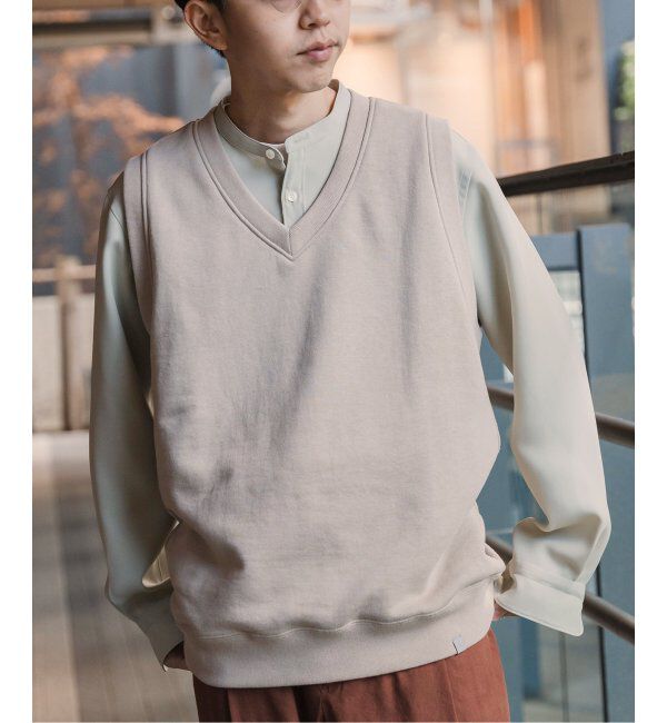 EDIFICE「【LOOPWHEELER for LOWERCASE】ライトツリウラケ Vネックベスト」|ベスト・ジレ|