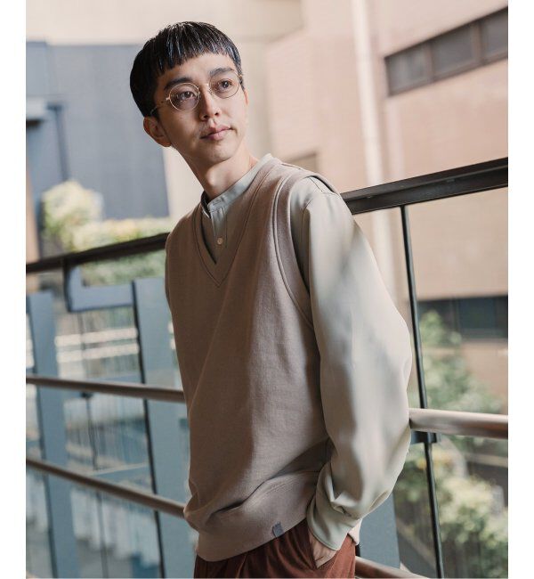 EDIFICE「【LOOPWHEELER for LOWERCASE】ライトツリウラケ Vネックベスト」|ベスト・ジレ|