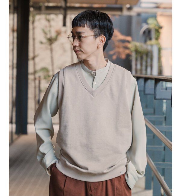 EDIFICE「【LOOPWHEELER for LOWERCASE】ライトツリウラケ Vネックベスト」|ベスト・ジレ|