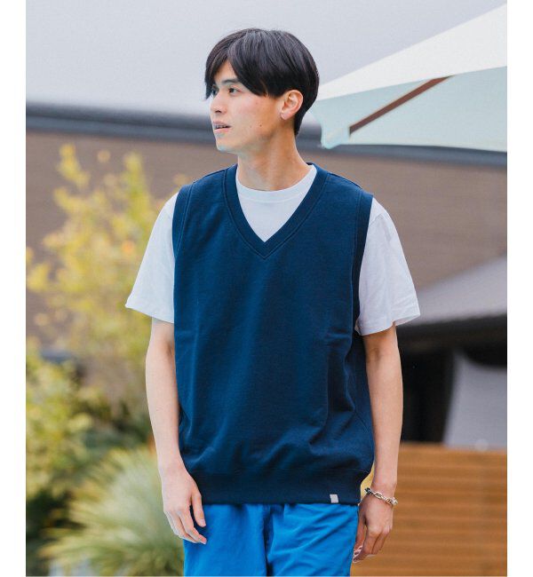 EDIFICE「【LOOPWHEELER for LOWERCASE】ライトツリウラケ Vネックベスト」|ベスト・ジレ|