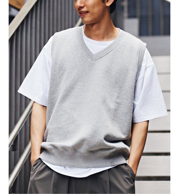 EDIFICE「【LOOPWHEELER for LOWERCASE】ライトツリウラケ Vネックベスト」|ベスト・ジレ|