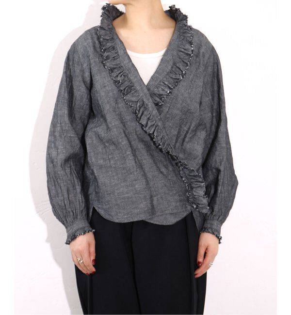 journal standard luxe「《追加》CLシャンブレー フリルブラウス」|シャツ・ブラウス|