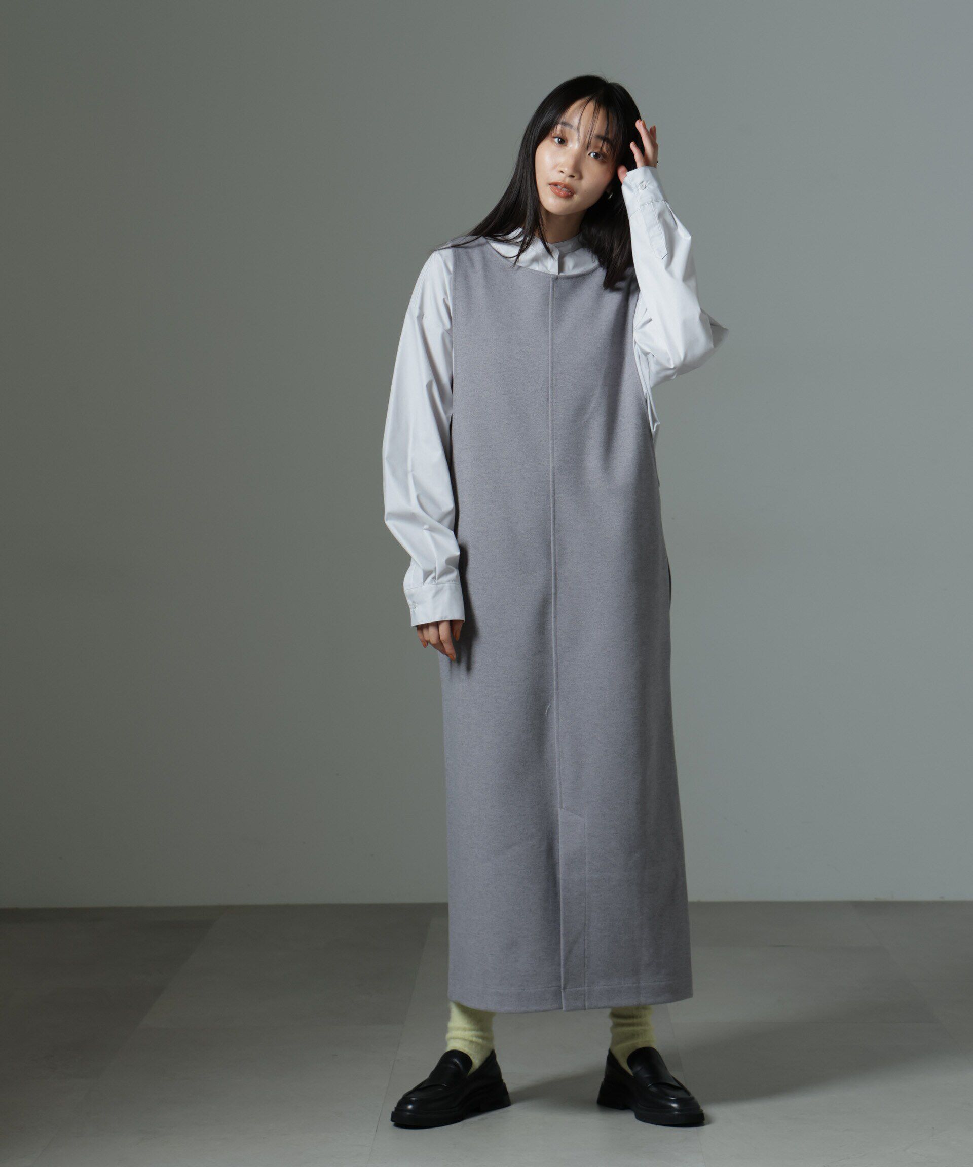 nano･universe「前後2wayクルーネックストレートラインジャンスカ」|ワンピース|