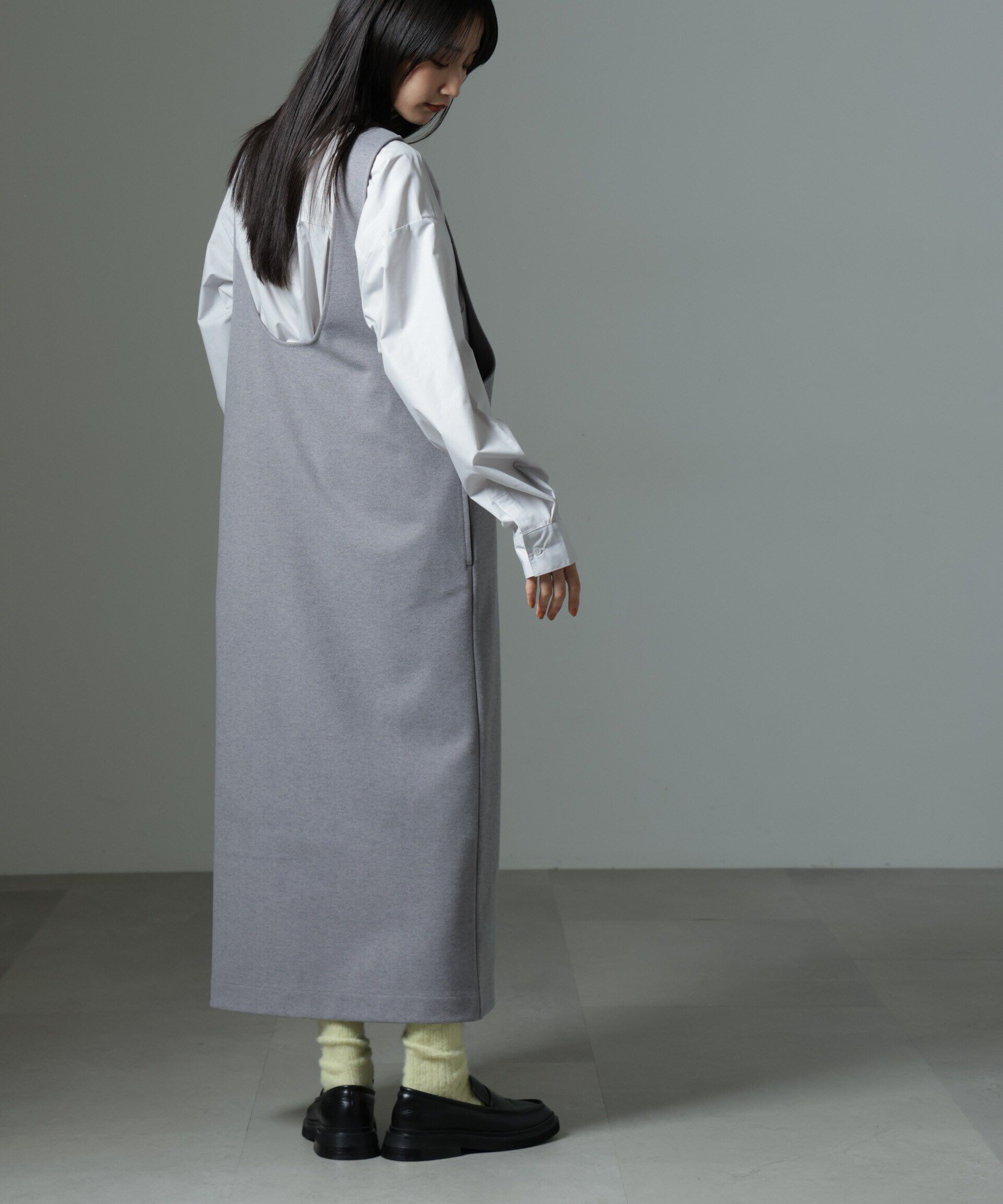 nano･universe「前後2wayクルーネックストレートラインジャンスカ」|ワンピース|
