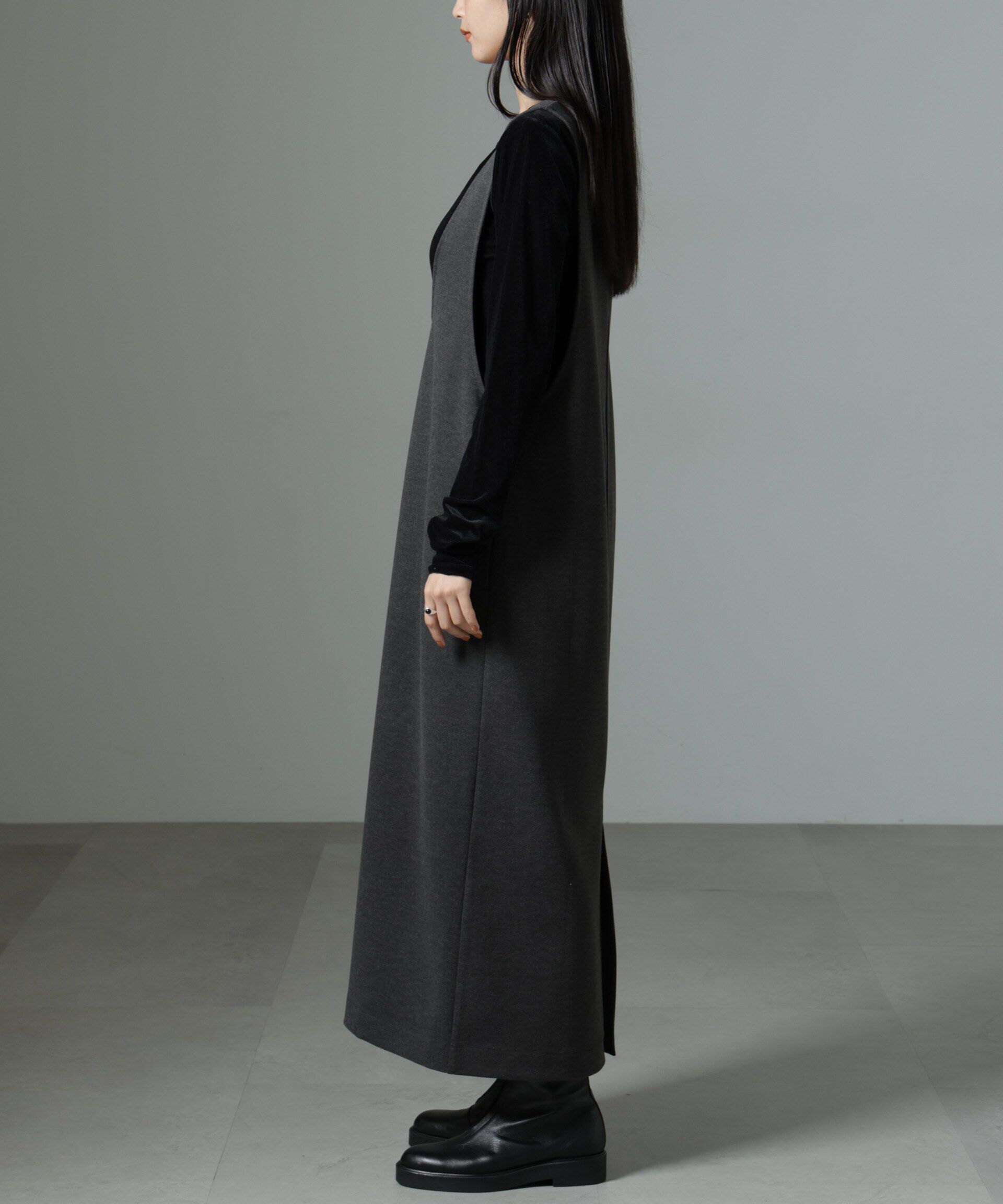 nano･universe「前後2wayクルーネックストレートラインジャンスカ」|ワンピース|