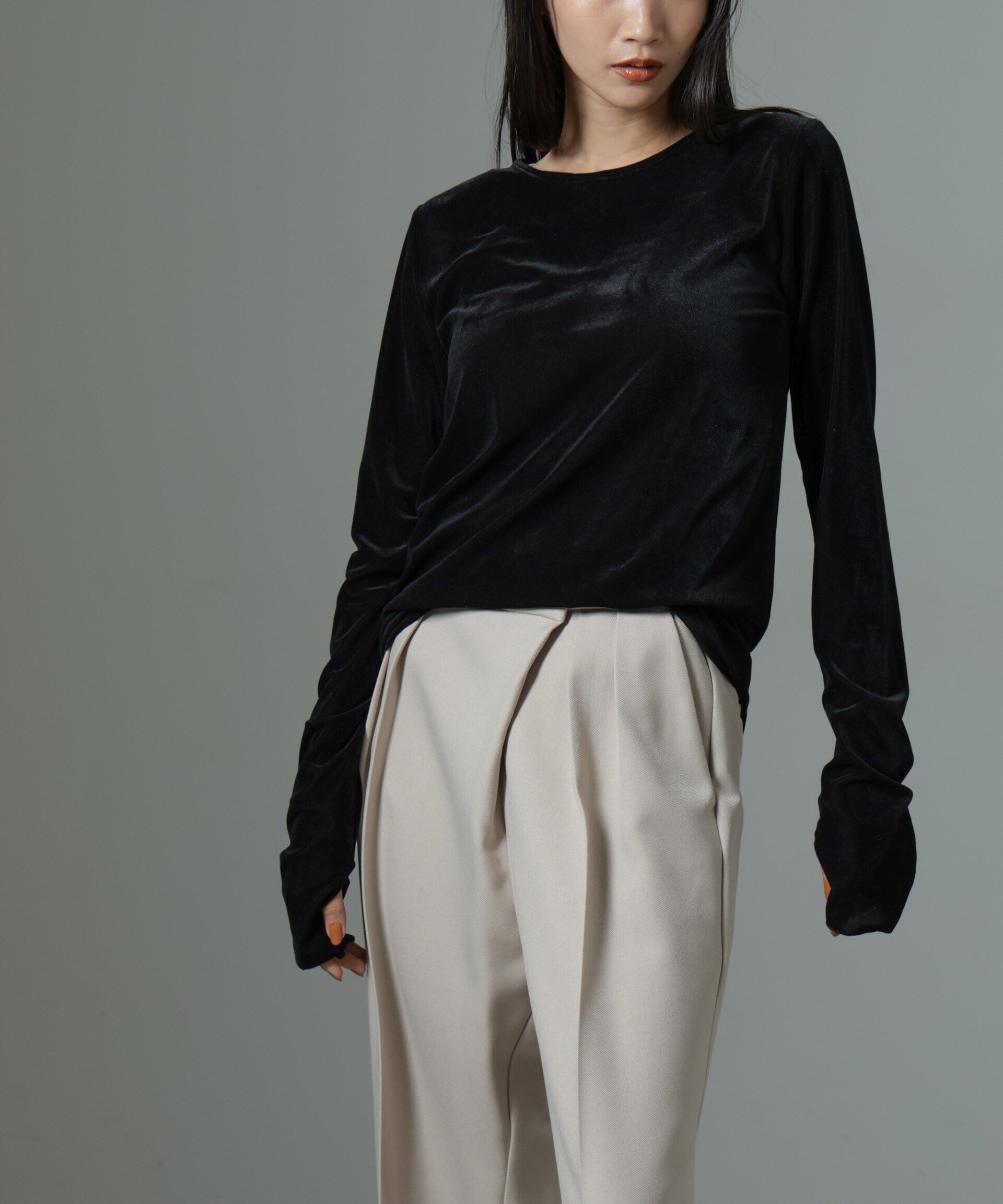 nano･universe「シアーベロアロングTシャツ」|Tシャツ・カットソー|
