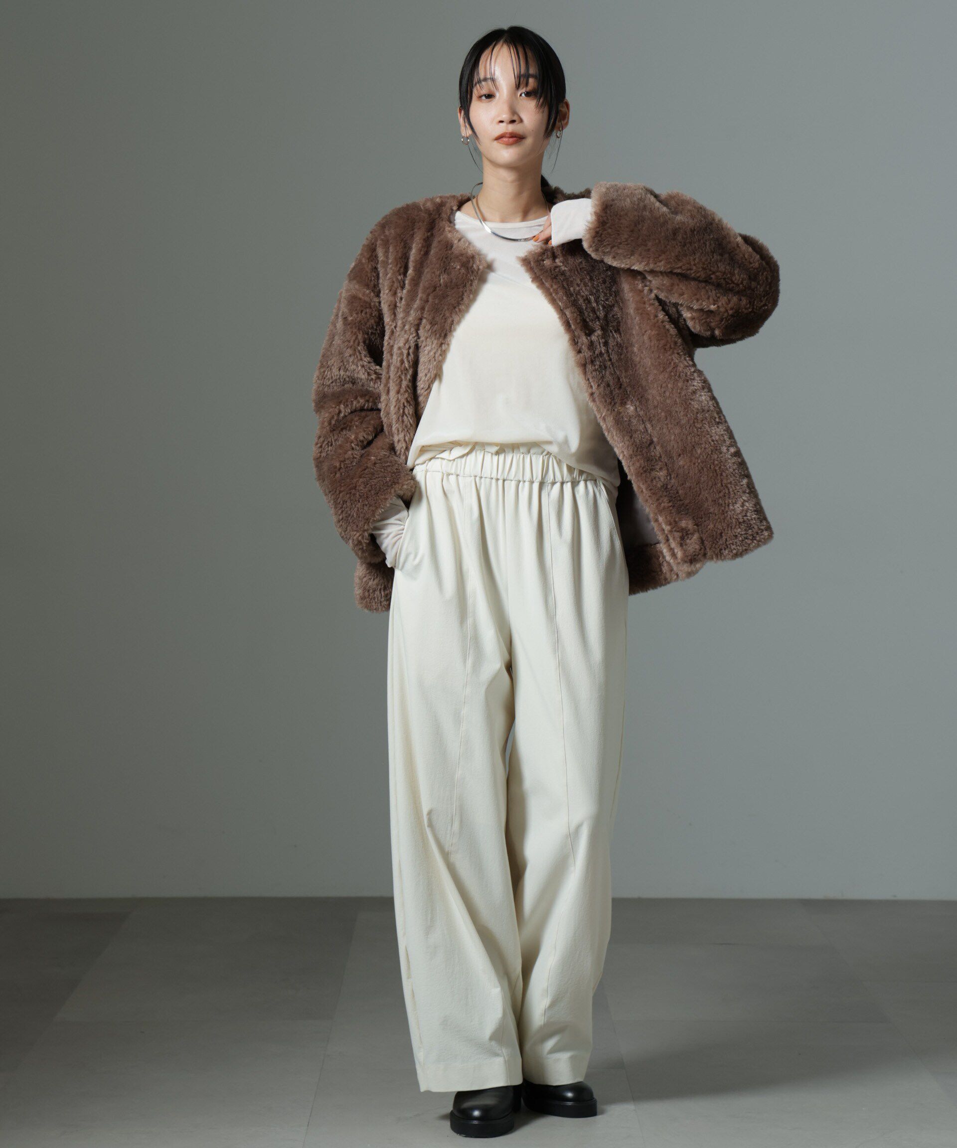 nano･universe「シアーベロアロングTシャツ」|Tシャツ・カットソー|